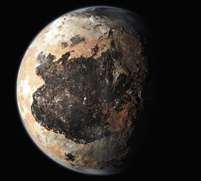 Pluto Planet Surface — Black