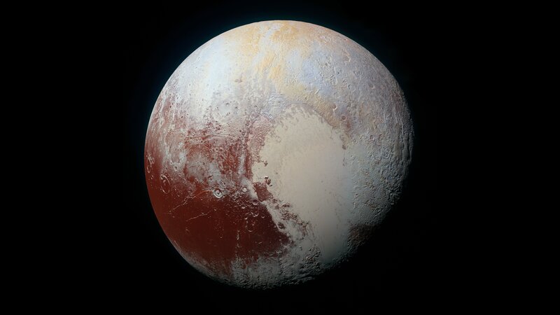 Pluto Planet Surface — White, Dramatic