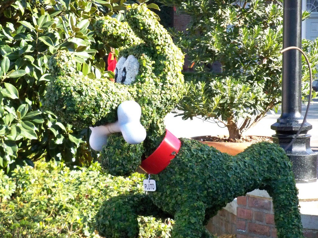 Pluto topiary sculpture