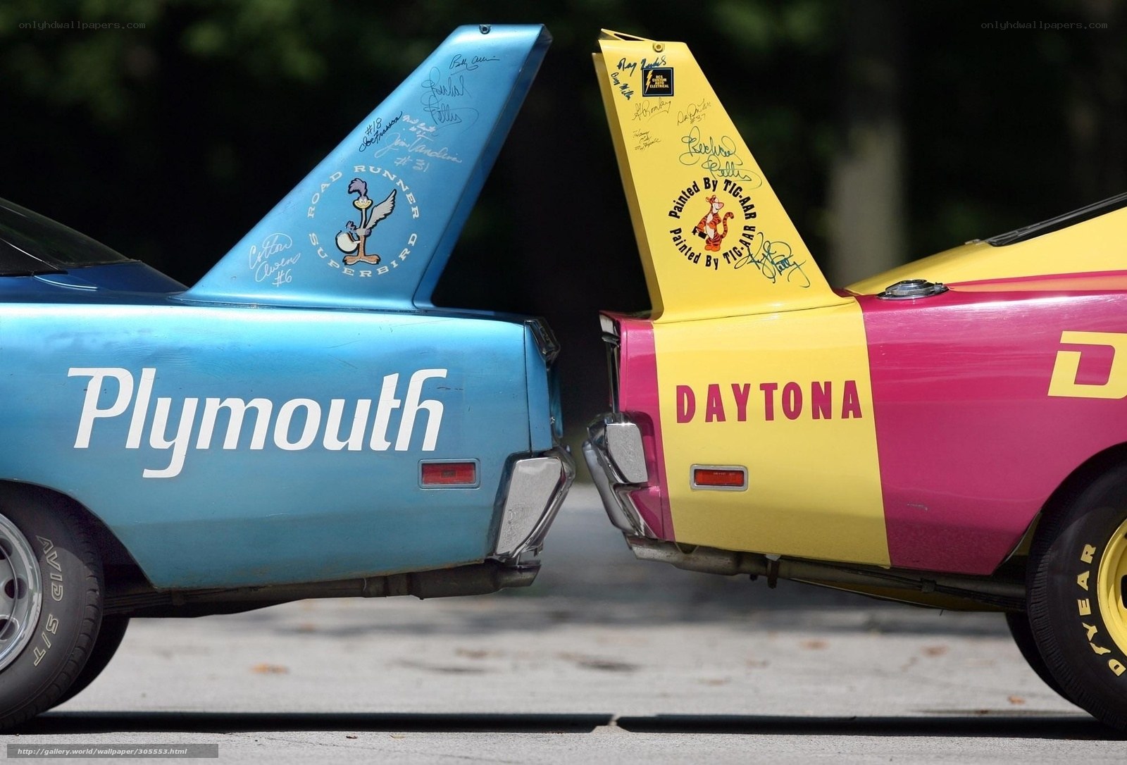 Plymouth and Daytona race cars