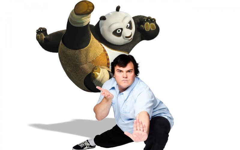 Po and Jack Black in a martial arts pose