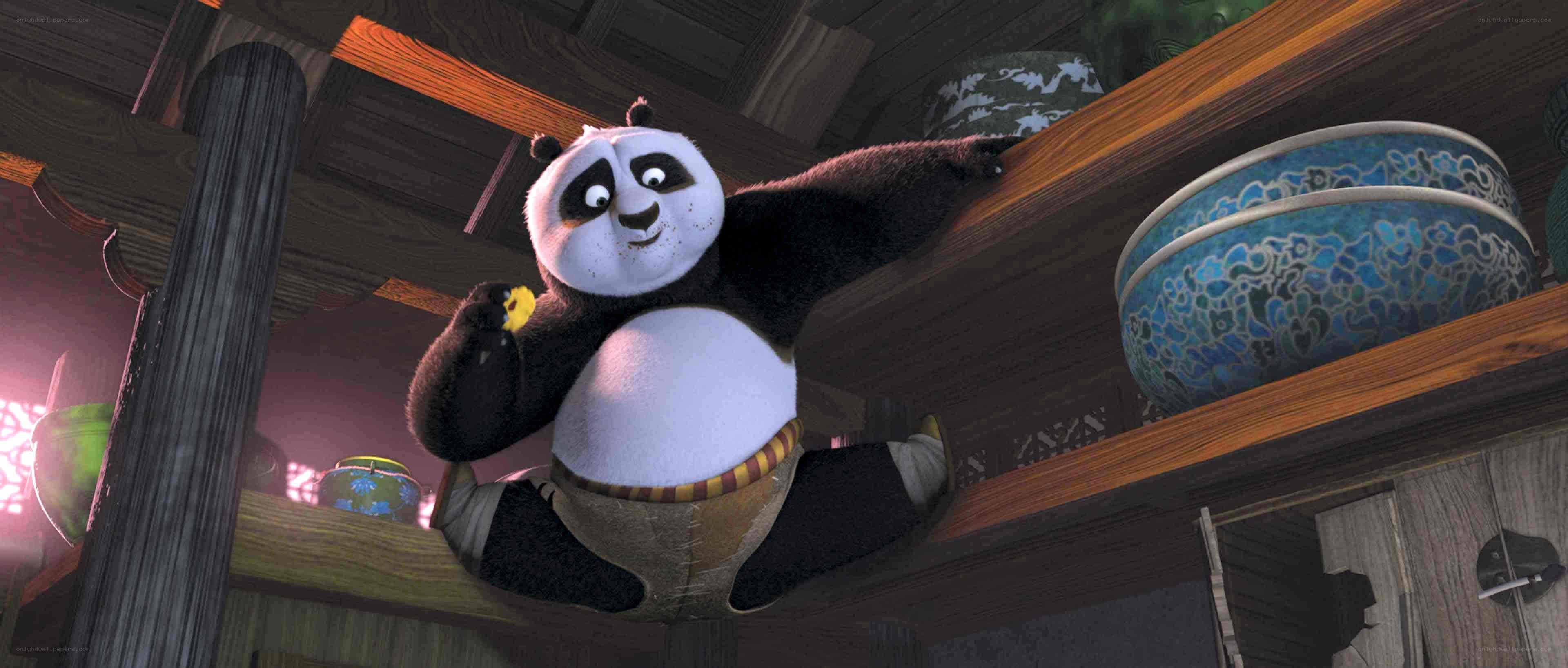 Po the panda on a shelf