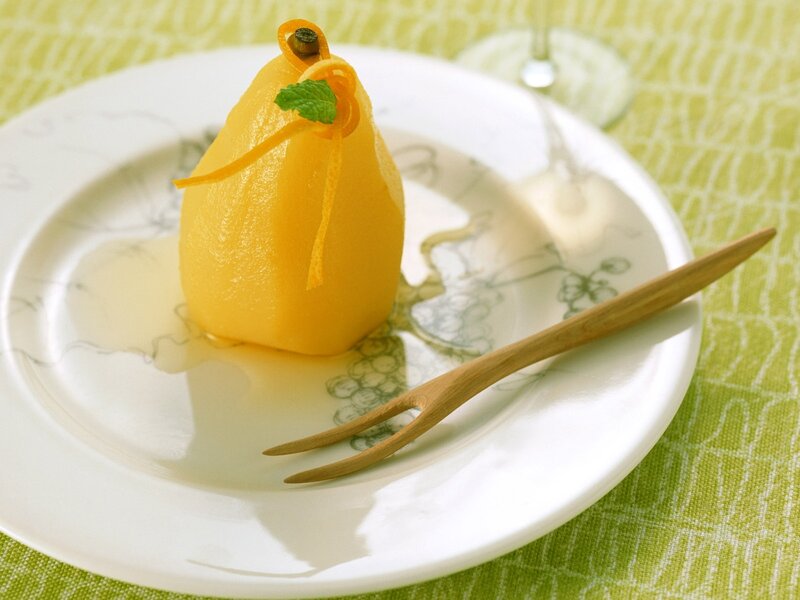 Poached pear dessert