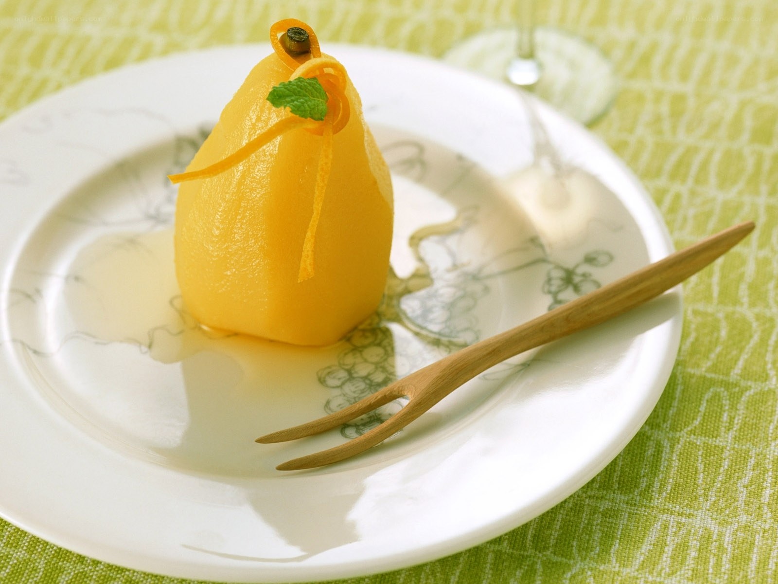 Poached pear dessert