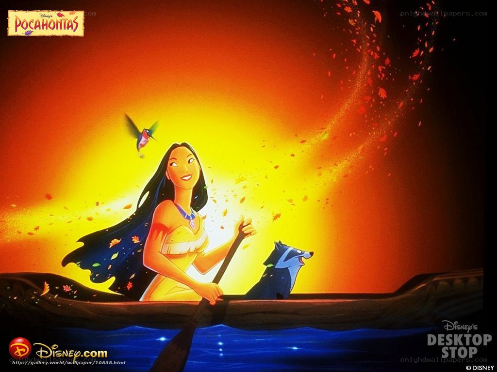 Pocahontas in a canoe
