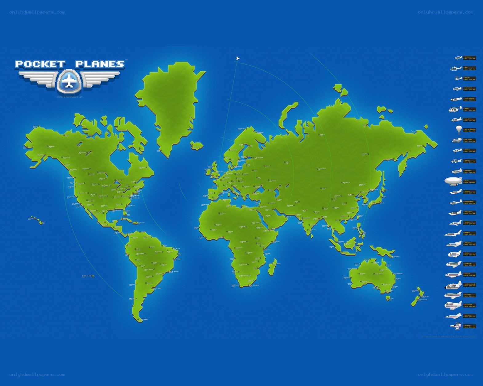 Pocket Planes world map