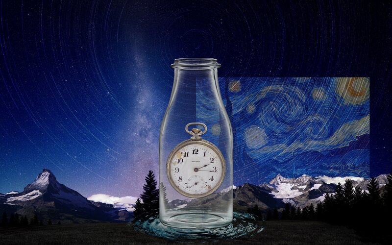 Pocket Watch in Bottle