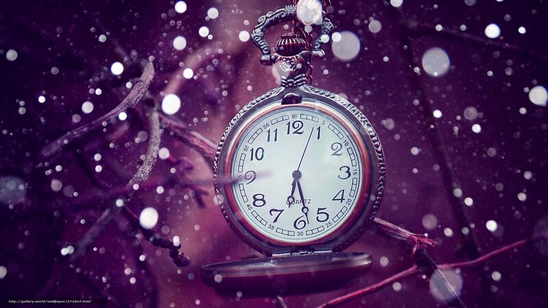 Pocket watch in snowy scene