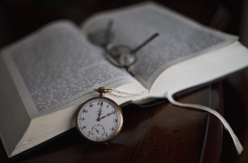 Pocket Watch on Book — Brown, Calm, Photograph