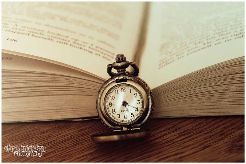 Pocket Watch on Book — Brown, Calm