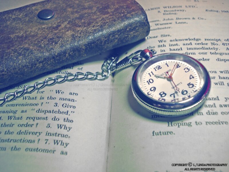 Pocket Watch on Book — White, Calm, Photograph