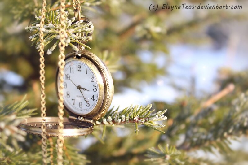 Pocket Watch on Branch — Green