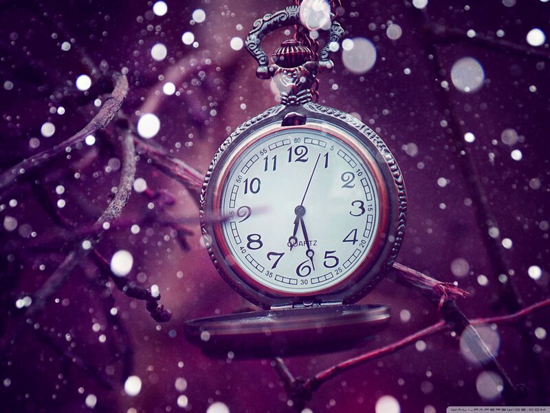 Pocket Watch on Branch — Purple, Dramatic
