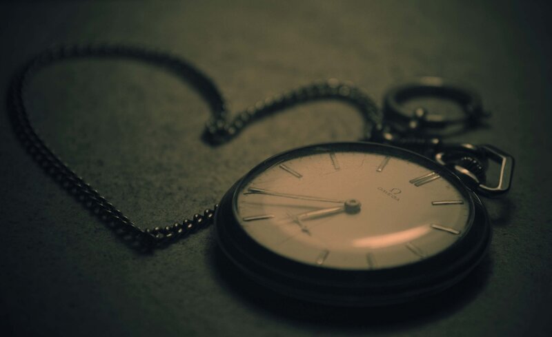 Pocket Watch on Chain — Black