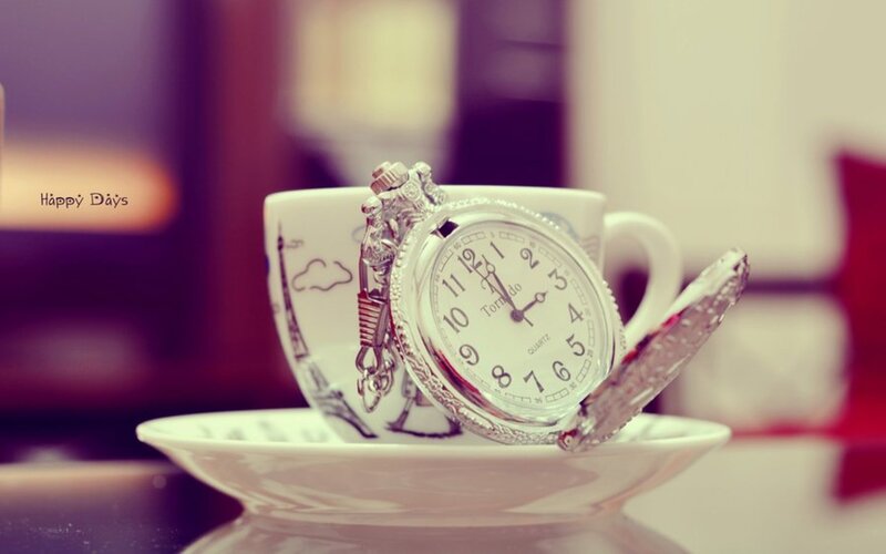 Pocket Watch on Cup — White
