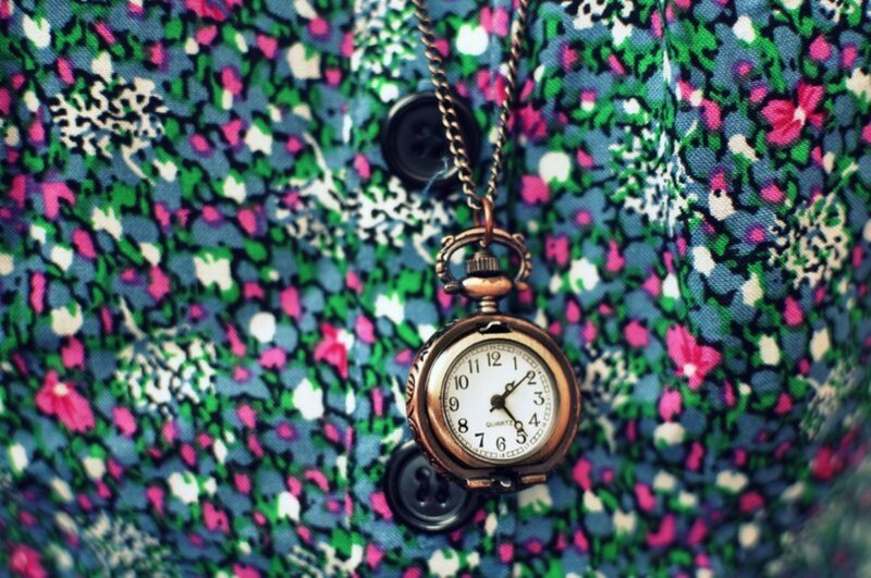 Pocket Watch on Floral Shirt