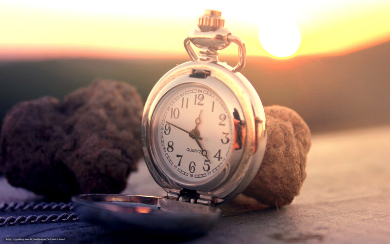 Pocket Watch on Rocks — Gold