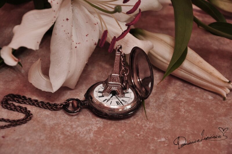 Pocket Watch with Eiffel Tower