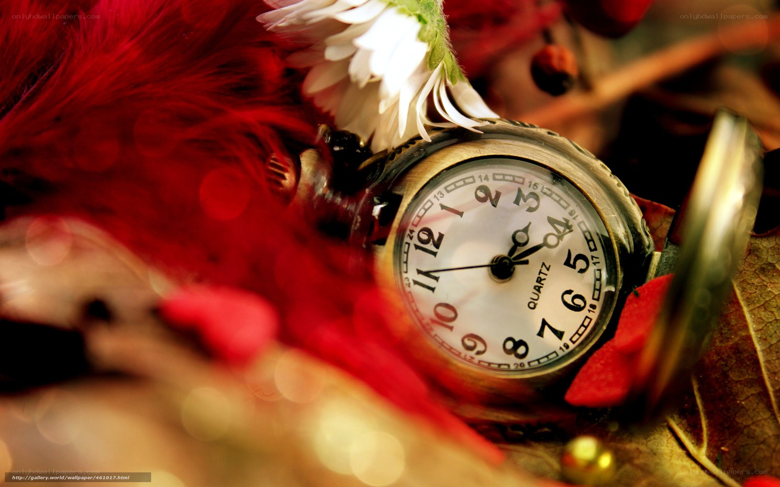Pocket watch with flowers