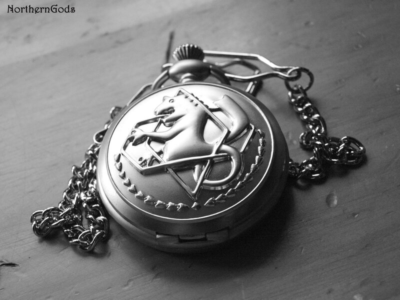 pocket watch with horse emblem