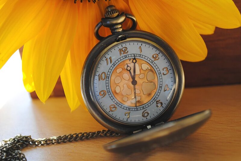 Pocket Watch with Sunflower