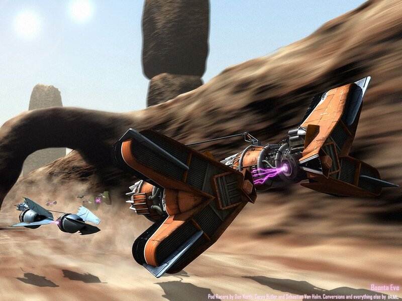 Pod Racers in Desert