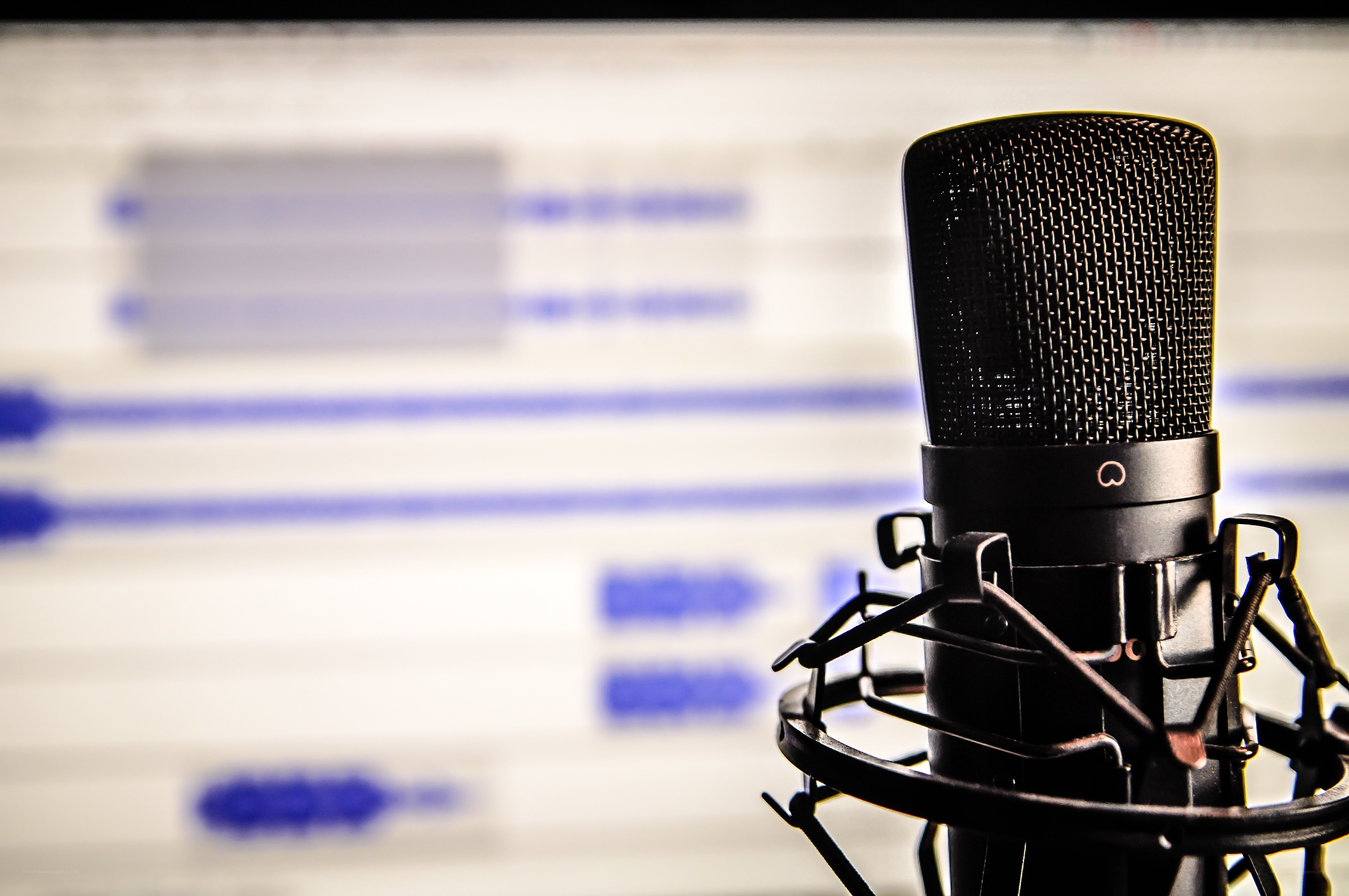 Podcast microphone in studio