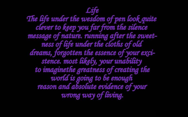 Poem about life and wisdom