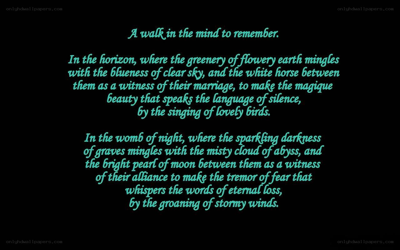 Poem about memory and loss