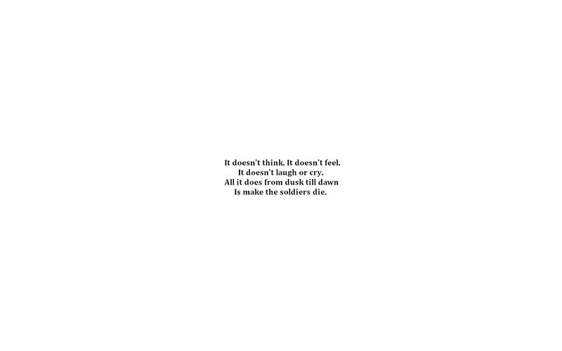 Poem about war's indifference