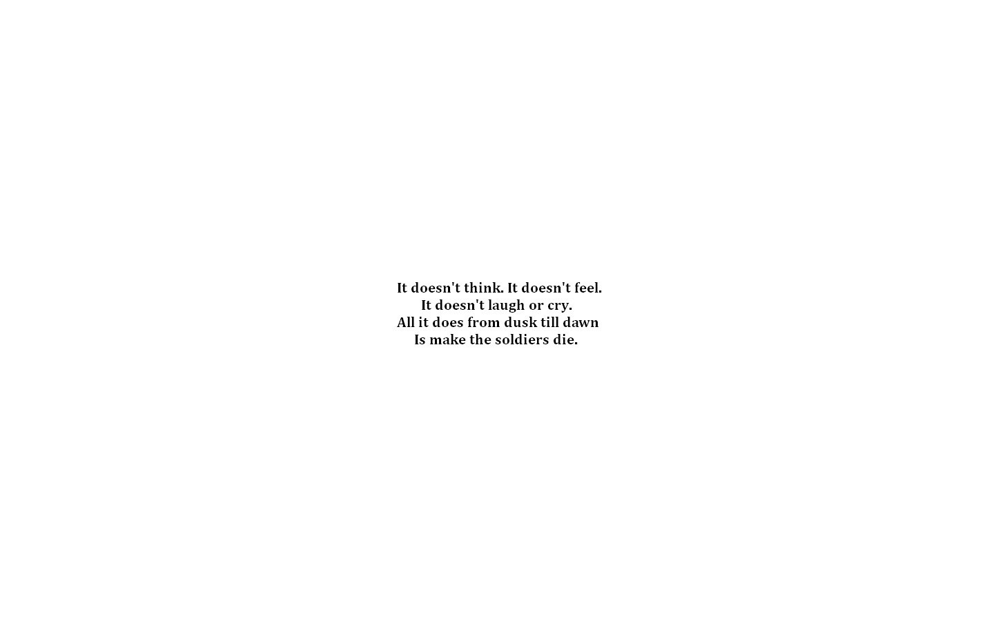 Poem about war's indifference