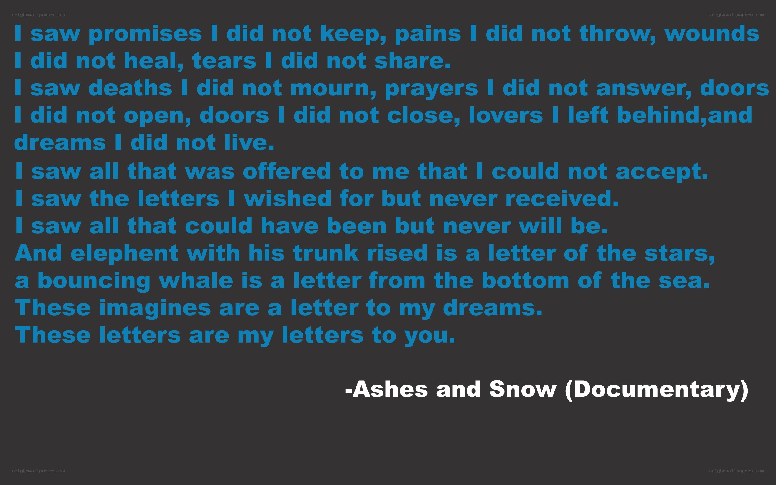 poem from ashes and snow