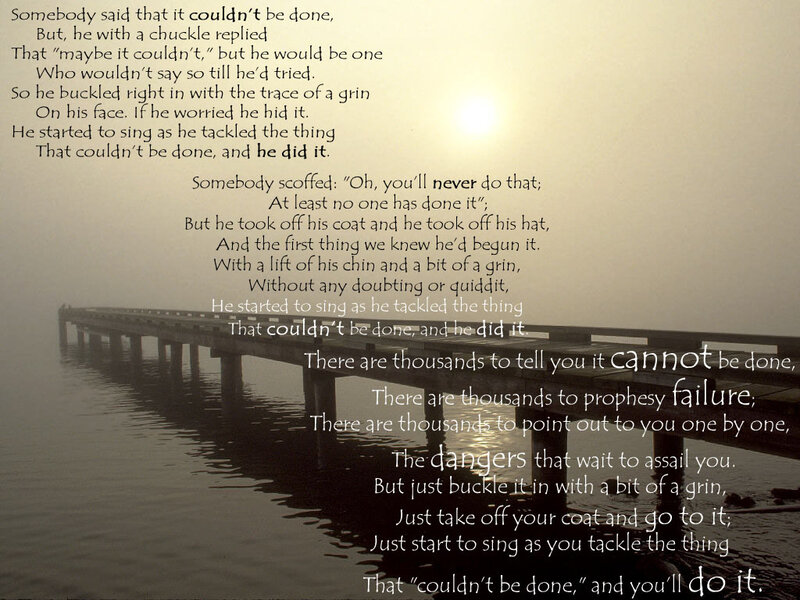 Poem on a pier at sunrise