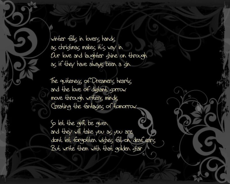 Poem on Black Background