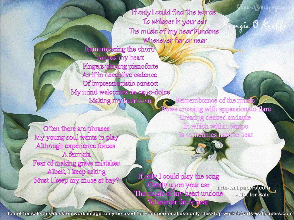 Poem on floral artwork