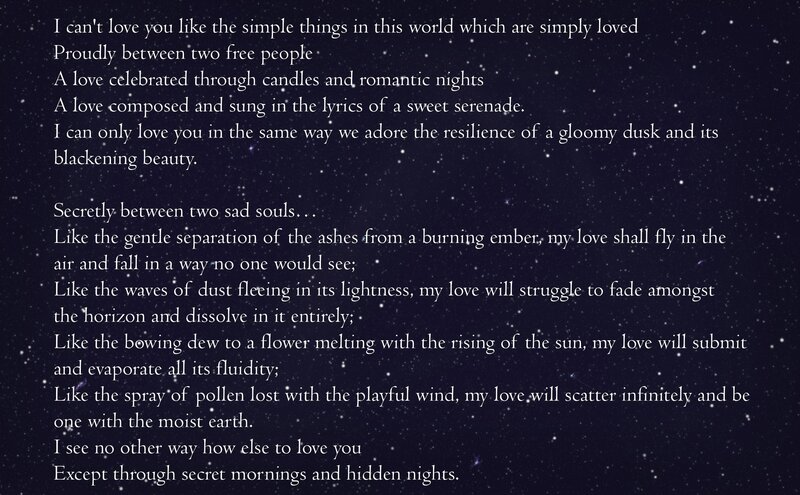 Poem on Starry Background