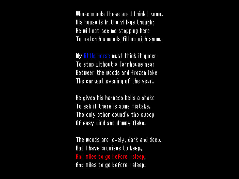 Poem text display