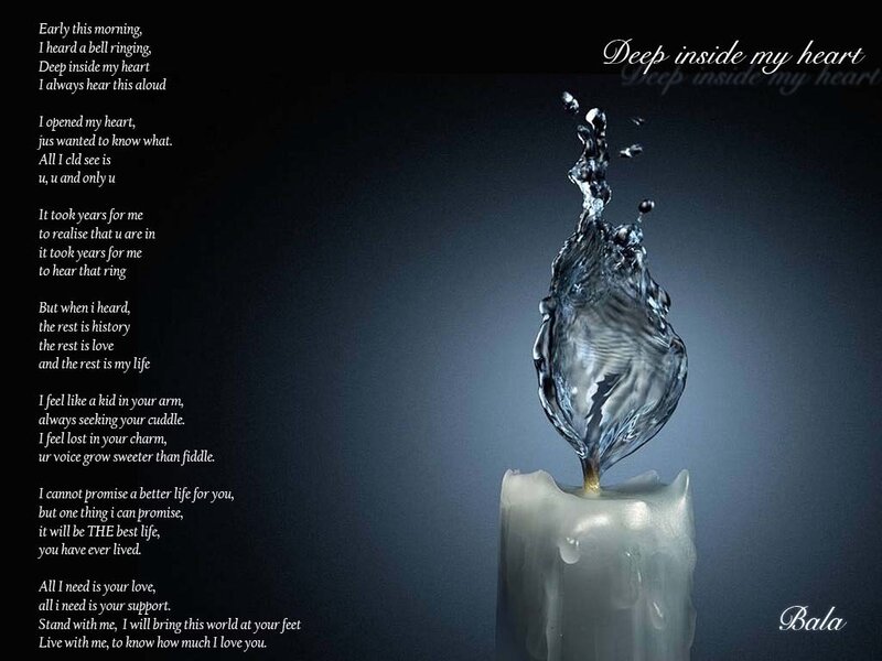 Poem with candle and water
