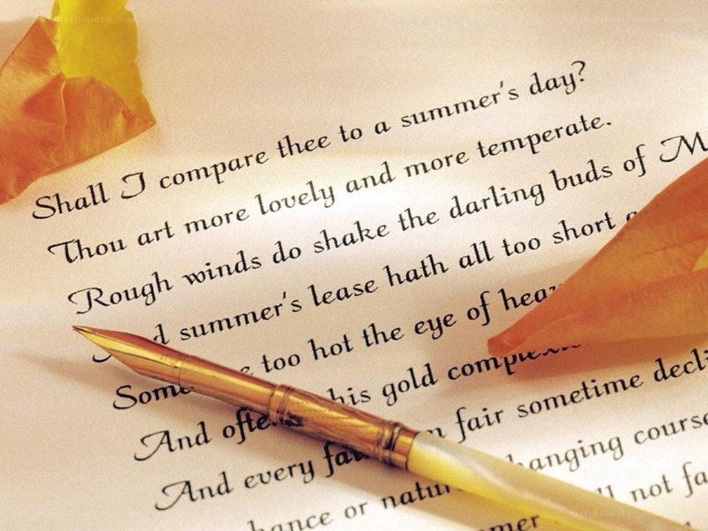 poem with pen and flower