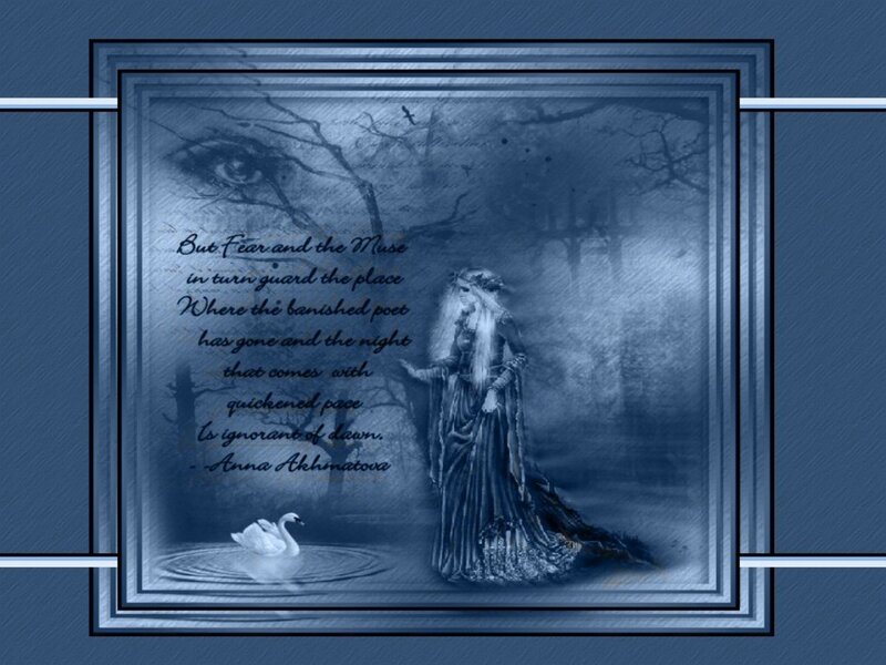 Poetic quote with woman and swan