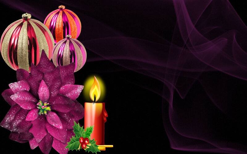Poinsettia and Ornaments