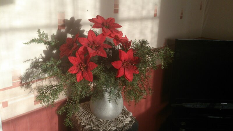 Poinsettia Bouquet in Vase