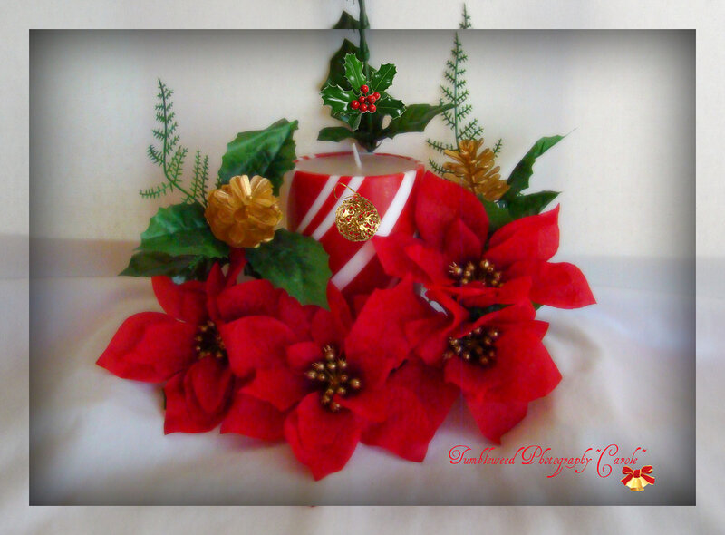 Poinsettia Candle Arrangement