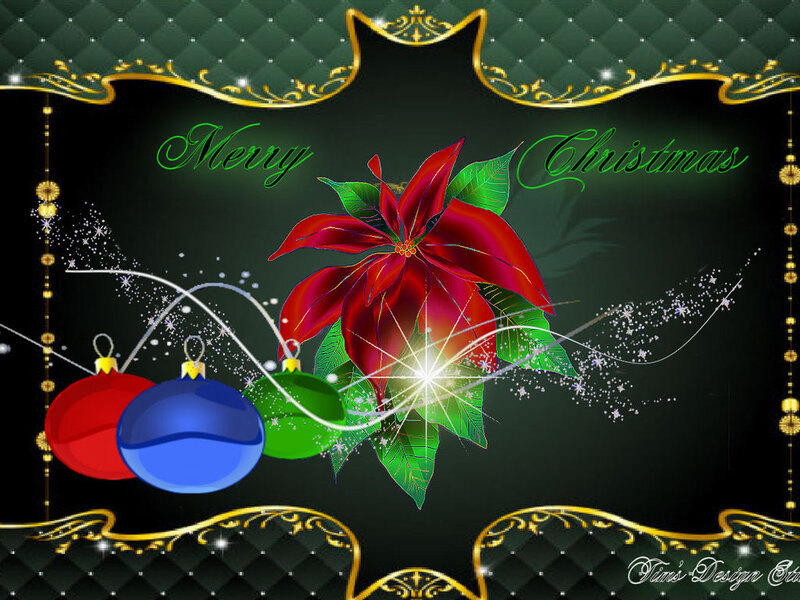 Poinsettia Flower with Ornaments