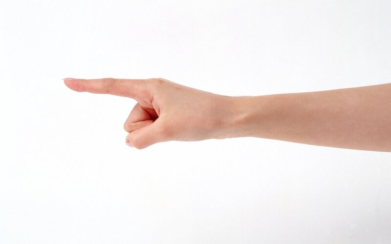 Pointing Hand — White