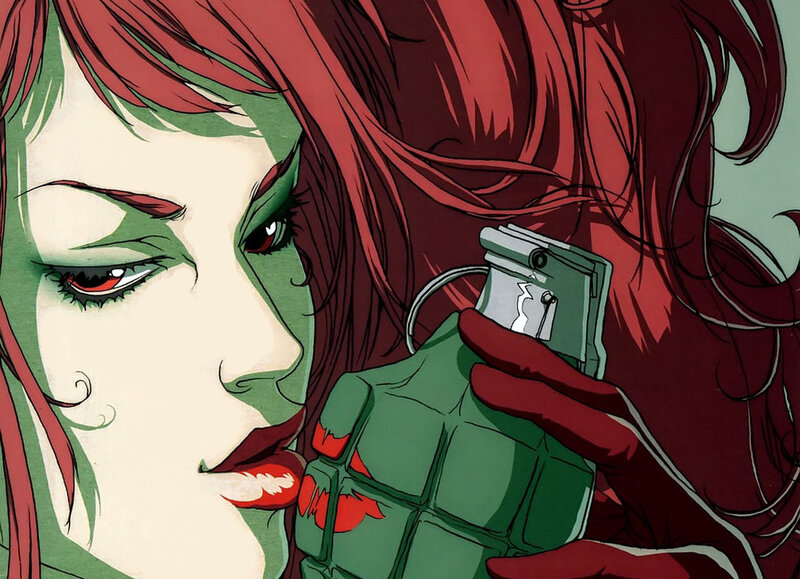 Poison Ivy holding a grenade