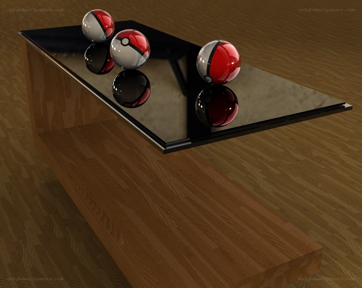 Poké Ball display on table