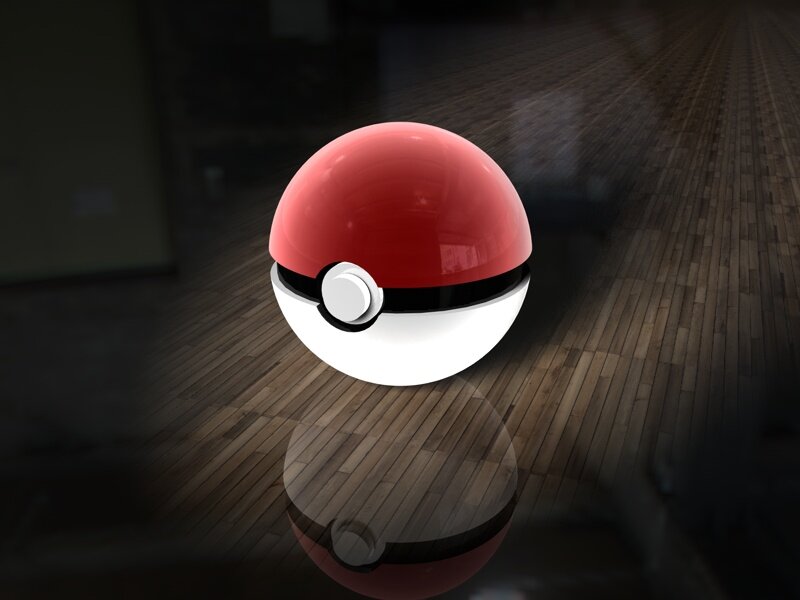 Poké Ball on wooden floor