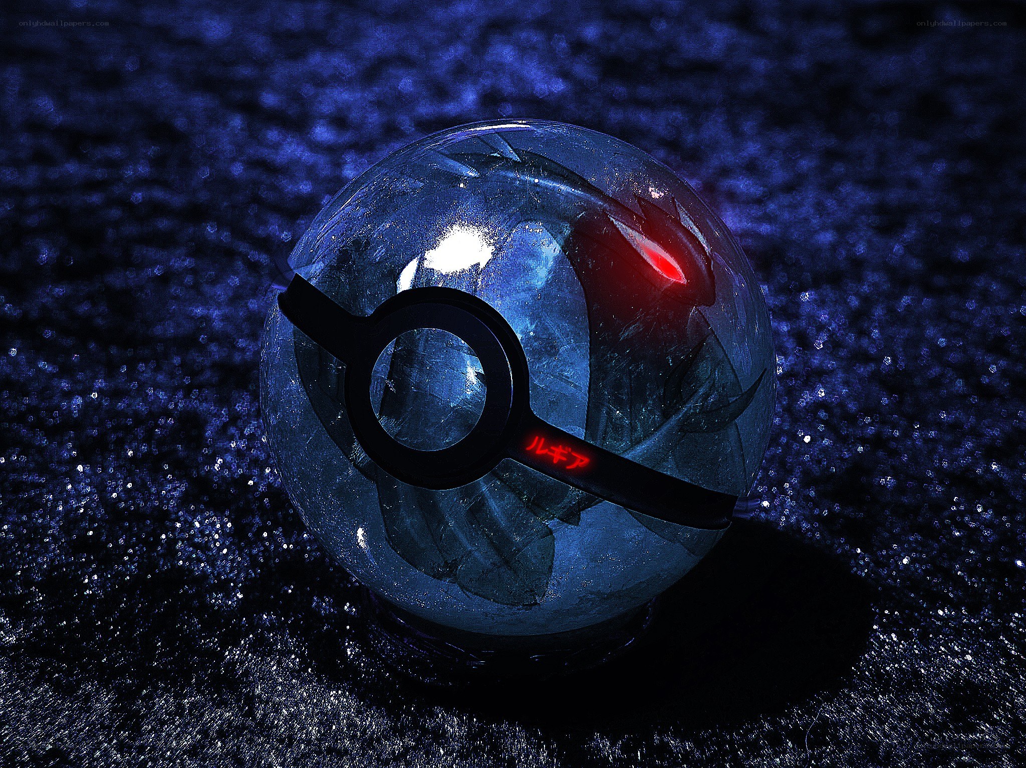 Poké Ball with glowing red light
