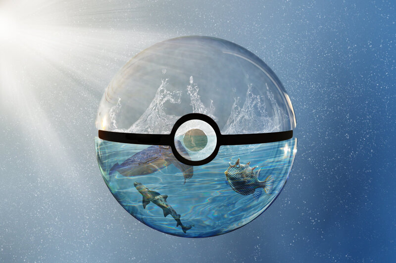 Poké Ball with Sea Creatures
